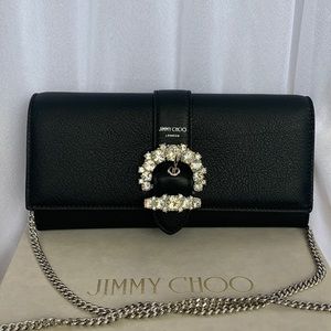 Brand New Jimmy Choo Cheri Crossbody Clutch Black